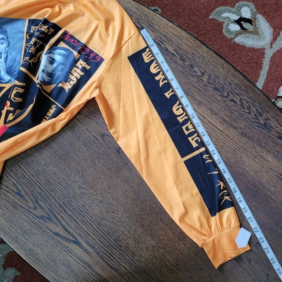 2pac Shakur Poetic Justice Yellow Long Sleeve Shirt Size XL NEW - Picture 7 of 11